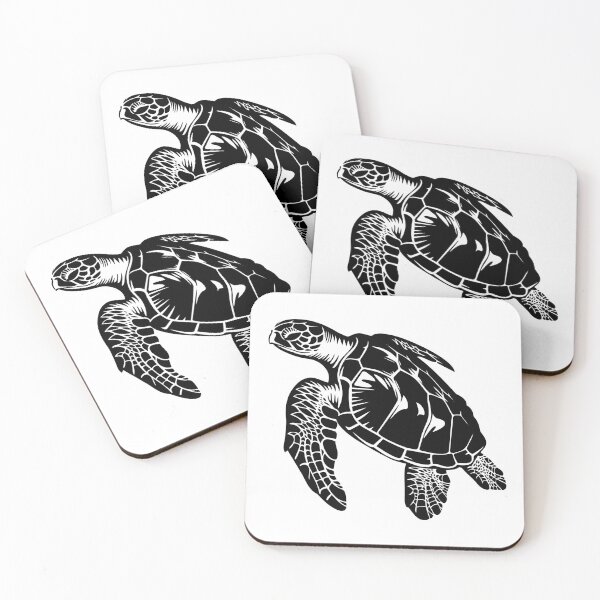 Item preview, Detailed Sea Turtle Illustration | Black and White Ocean Wildlife Art designed and sold by inkoutninja.