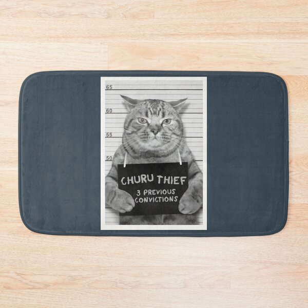 Item preview, CHURU THIEF - 3 Previous Convictions Cat Mugshot designed and sold by VinBasis.