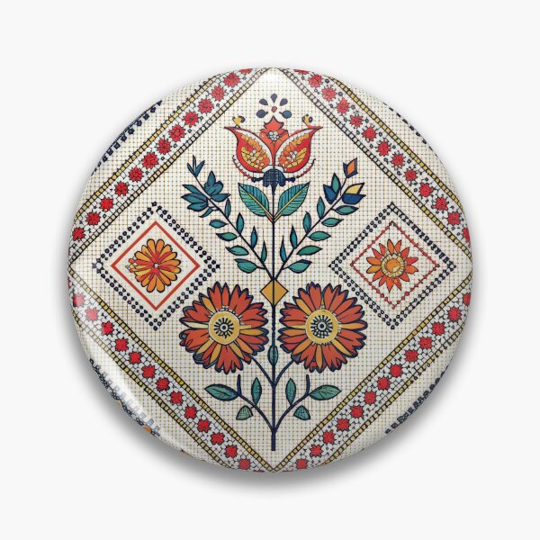 Item preview, Vibrant Folk Art Floral Pattern with Geometric Elements. designed and sold by RGShirtWorks.