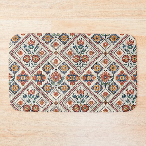 Item preview, Vibrant Folk Art Floral Pattern with Geometric Elements. designed and sold by RGShirtWorks.