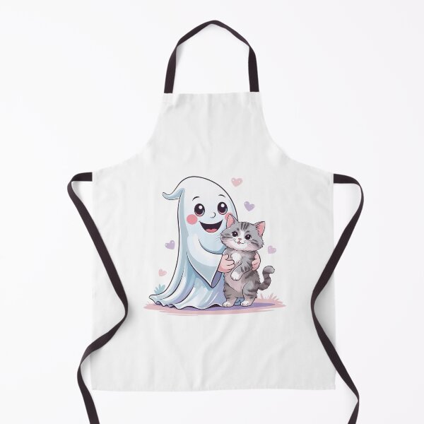 Item preview, Ghost & Cat – Friendly Halloween Pastel Art designed and sold by BestZoneStore.