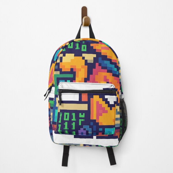 Item preview, Cool pixel cat hacker coding at computer with binary screens and gadgets designed and sold by HammadCreatives.