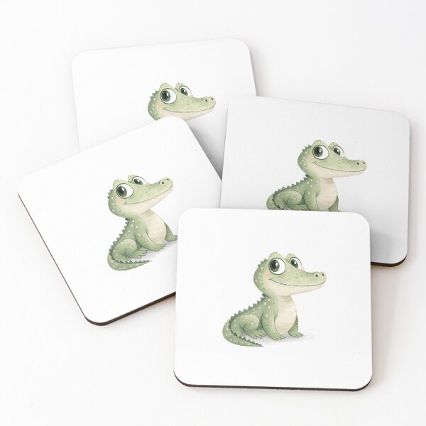 Item preview, Close-up portrait of a baby crocodile with textured green skin and curious eyes. Perfect for wildlife, nature, educational, and children’s content or animal-themed projects. designed and sold by kazetixx.