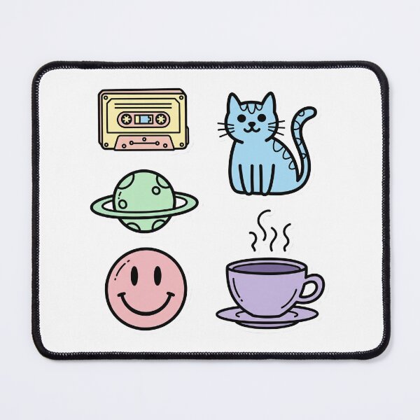 Item preview, Pastel Doodle Sticker Sheet – Cute Mini Icons with Bold Outlines designed and sold by 001Haiba.
