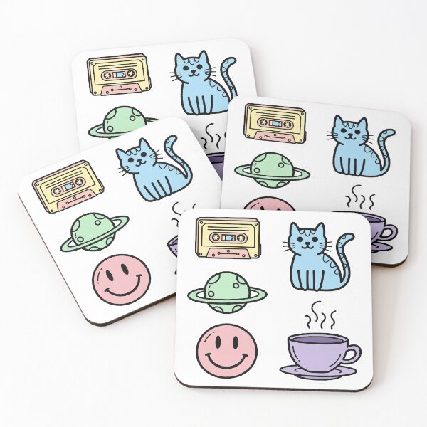 Item preview, Pastel Doodle Sticker Sheet – Cute Mini Icons with Bold Outlines designed and sold by 001Haiba.