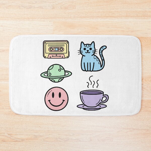 Item preview, Pastel Doodle Sticker Sheet – Cute Mini Icons with Bold Outlines designed and sold by 001Haiba.