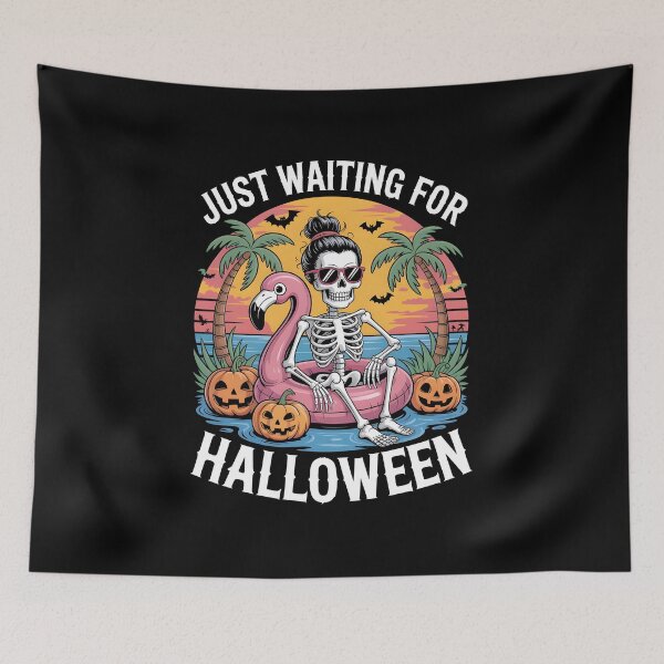Item preview, Just Waiting For Halloween Skeleton Spooky Summer designed and sold by MissRasheedHam.