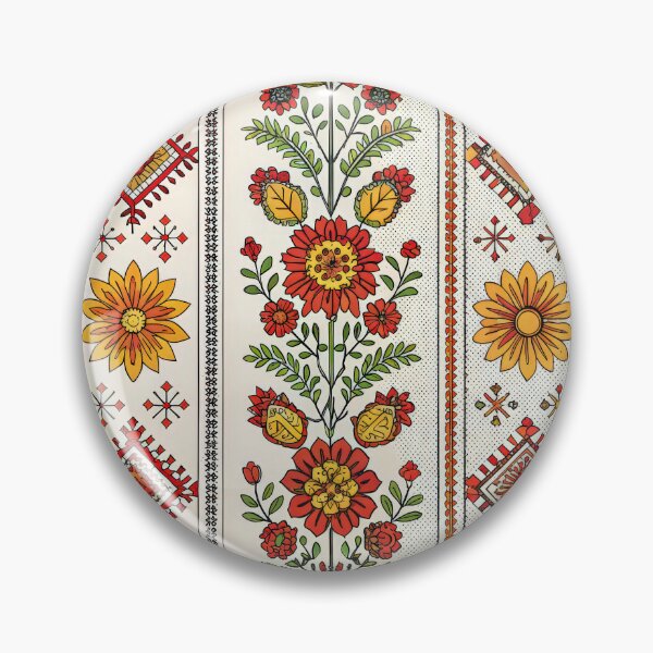 Item preview, Vibrant Folk Art Seamless Pattern with Flowers and Ethnic Motifs. designed and sold by RGShirtWorks.