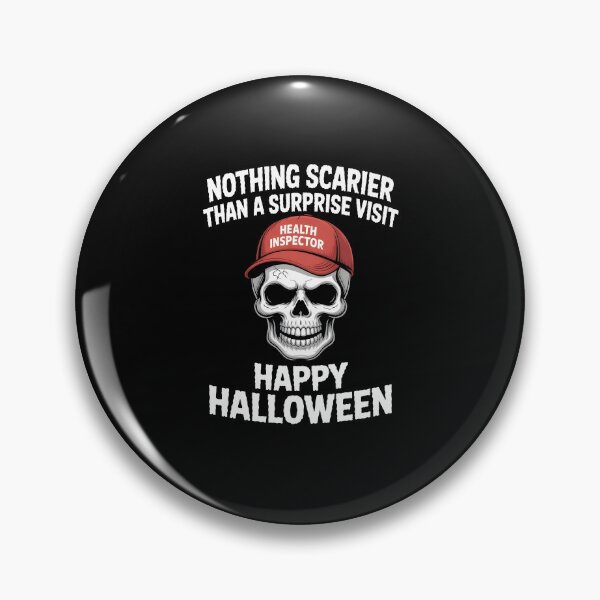 Item preview, Food Safety Halloween Health Inspector Visit Skull designed and sold by MissRasheedHam.