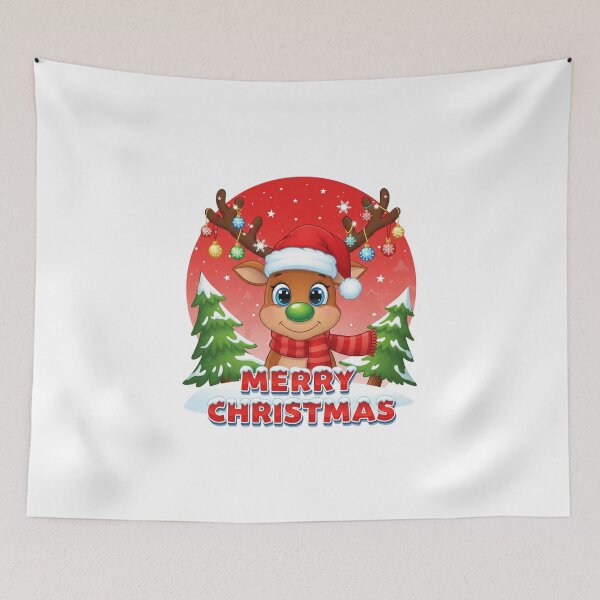 Item preview, Cute Cartoon Merry Christmas Reindeer designed and sold by Adrian Kane.