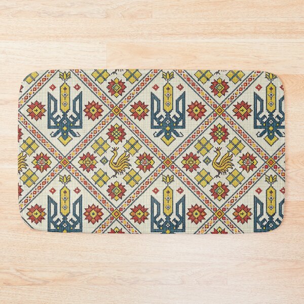 Item preview, Ukrainian Folk Embroidery with Tryzub Emblem Cross Stitch Pattern. designed and sold by RGShirtWorks.