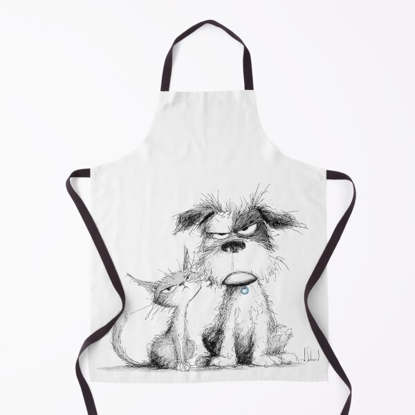 Item preview, Stylized drawing "Dog and cat", sketch, upset, sulky, humor, caricature designed and sold by ateliersabourin.