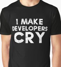 I Make Developers Cry Distressed T-shirt and Sticker for QA Engineers Graphic T-Shirt