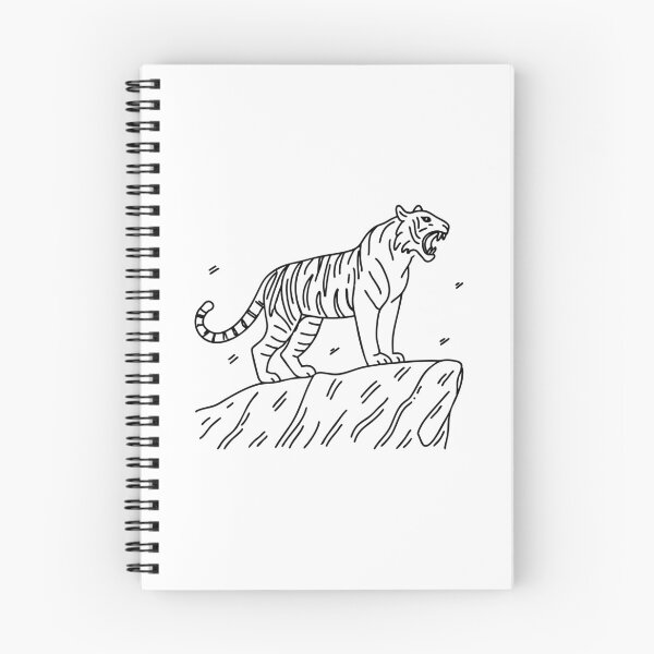 Item preview, Tiger roaring at the edge of a rocky cliff, its powerful stance evident designed and sold by rasagamastore.
