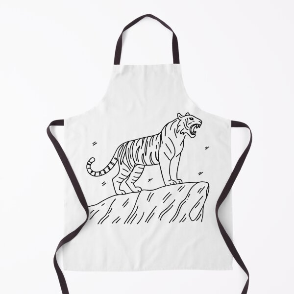 Item preview, Tiger roaring at the edge of a rocky cliff, its powerful stance evident designed and sold by rasagamastore.