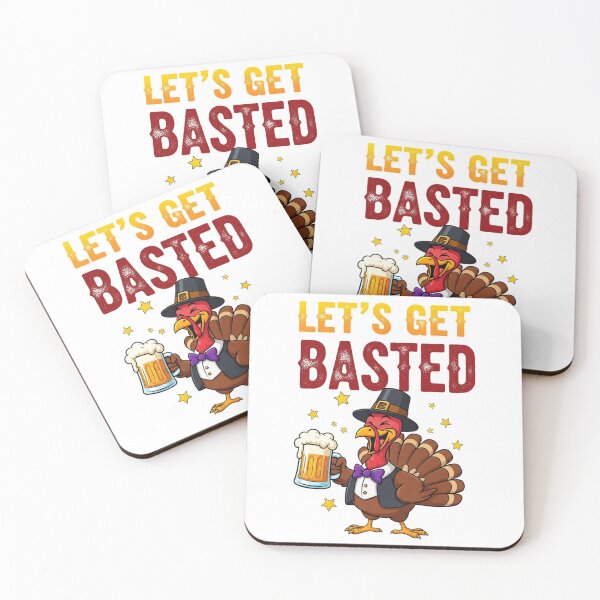 Item preview, Let's Get Basted Turkey Beer Funny Thanksgiving designed and sold by Adrian Kane.