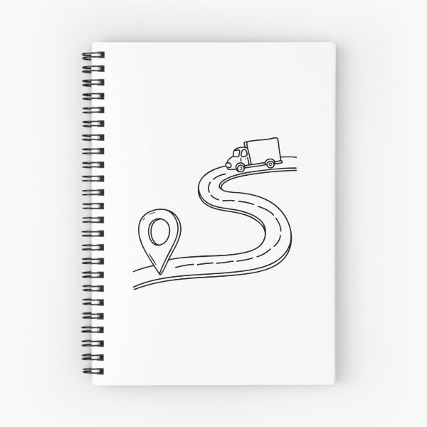 Item preview, Delivery truck driving along a winding route on a road map designed and sold by rasagamastore.