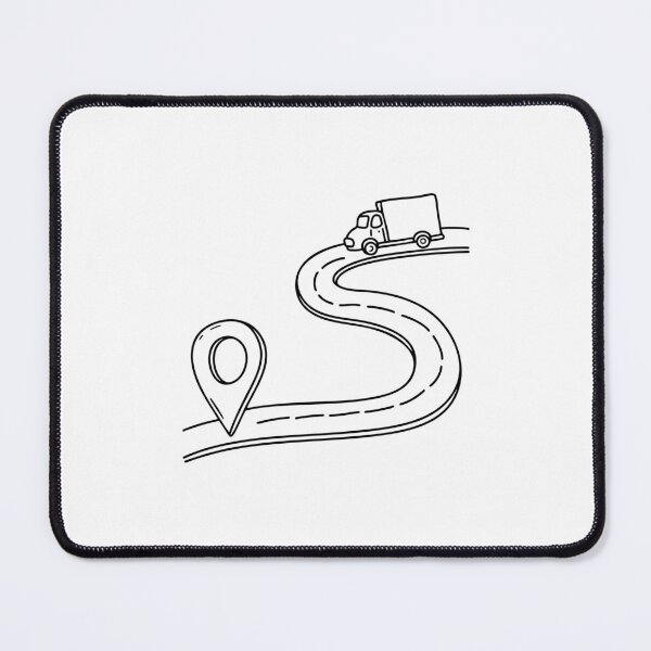Item preview, Delivery truck driving along a winding route on a road map designed and sold by rasagamastore.