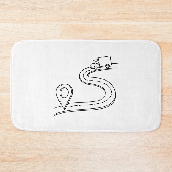 Item preview, Delivery truck driving along a winding route on a road map designed and sold by rasagamastore.