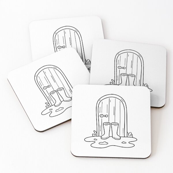 Item preview, Rubber boots standing at the doorstep with mud around designed and sold by rasagamastore.