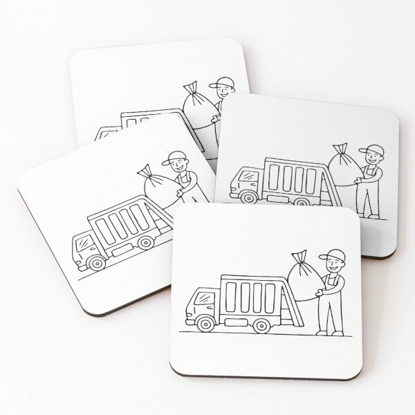 Item preview, Garbage collector lifting a bag of rubbish into a truck designed and sold by rasagamastore.