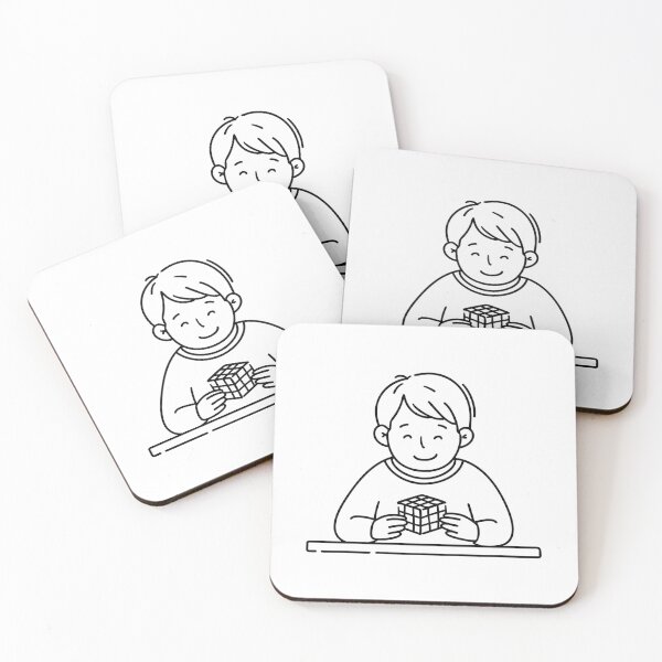 Item preview, Kid focusing while solving a 3x3 puzzle cube designed and sold by rasagamastore.