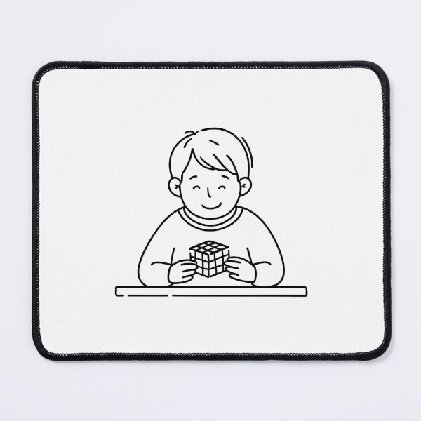 Item preview, Kid focusing while solving a 3x3 puzzle cube designed and sold by rasagamastore.