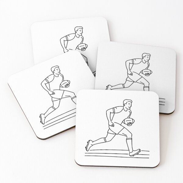 Item preview, Rugby player sprinting with ball tucked under arm on a field designed and sold by rasagamastore.
