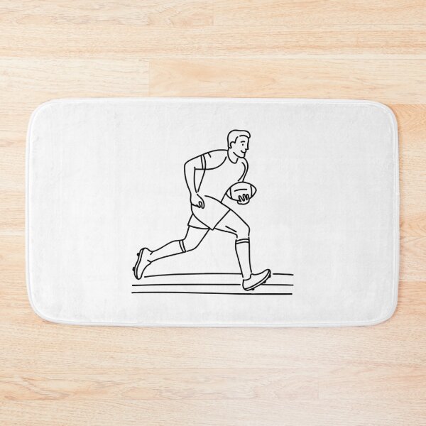 Item preview, Rugby player sprinting with ball tucked under arm on a field designed and sold by rasagamastore.