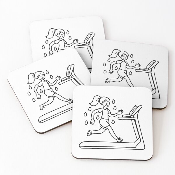 Item preview, Person running on treadmill with sweat drops flying designed and sold by rasagamastore.
