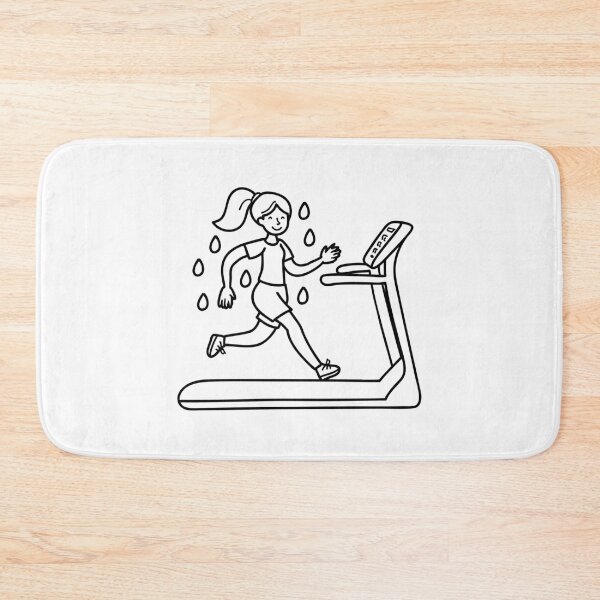 Item preview, Person running on treadmill with sweat drops flying designed and sold by rasagamastore.