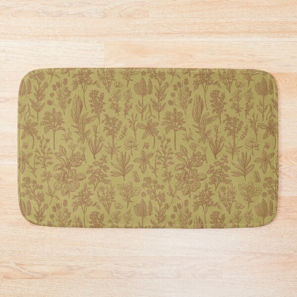 Item preview, Copy of Botanic vertical allover ocre	 designed and sold by Alessandro Remo Mazzoni Remotextiles.