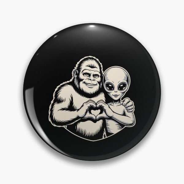 Item preview, Bigfoot and Alien Friendship T-Shirt - Paranormal Love Design designed and sold by w1ckerman.