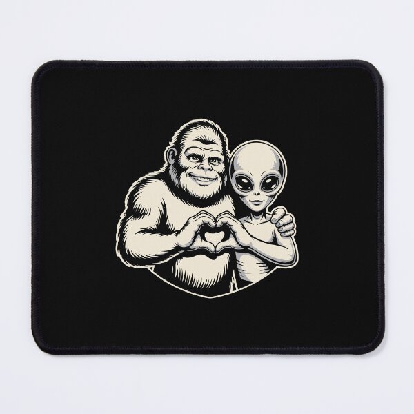 Item preview, Bigfoot and Alien Friendship T-Shirt - Paranormal Love Design designed and sold by w1ckerman.