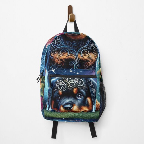 Item preview, Swirling Rottweiler Art and Magical Flowers designed and sold by Wags & Tails.