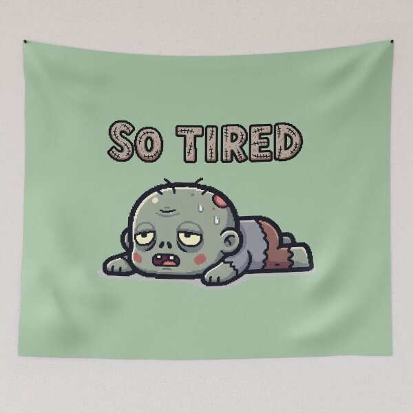 Item preview, Cute Zombie Pixel Art - So Tired Funny Cartoon designed and sold by Sredsub.