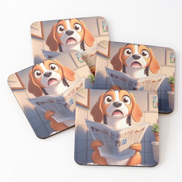 Item preview, Beagle Dog Surprised Bathroom Reading Moment designed and sold by TorbenKuhano.