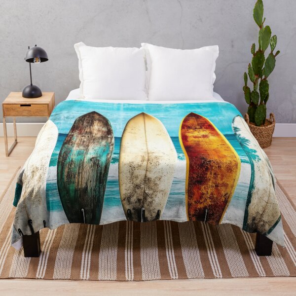 Artikelvorschau, „Tropical Ride: Surfboard Quartet“ – Strand entworfen und verkauft von ReachForArt.