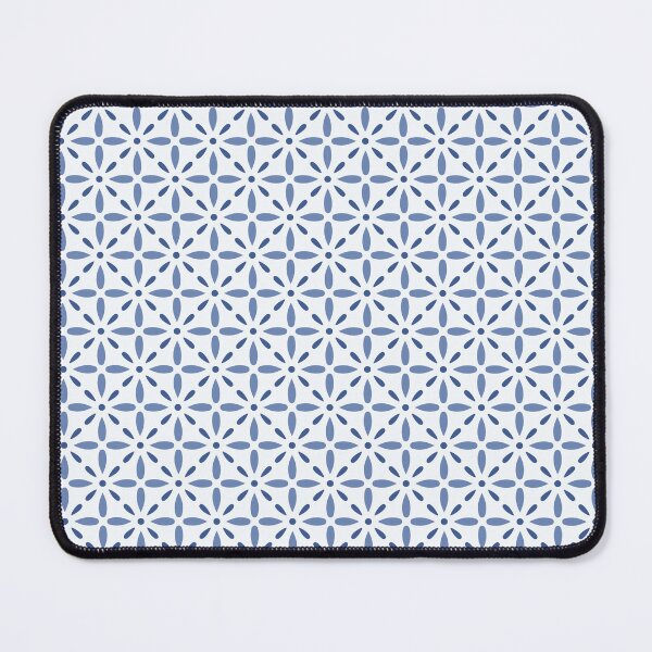 Artikelvorschau, Blaues geometrisches Blumenfliesenmuster entworfen und verkauft von moonna designs.