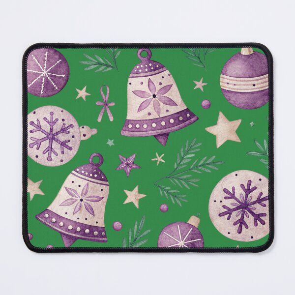 Item preview, Purple Christmas Bells and Ornaments Pattern" designed and sold by joycrysstudio.