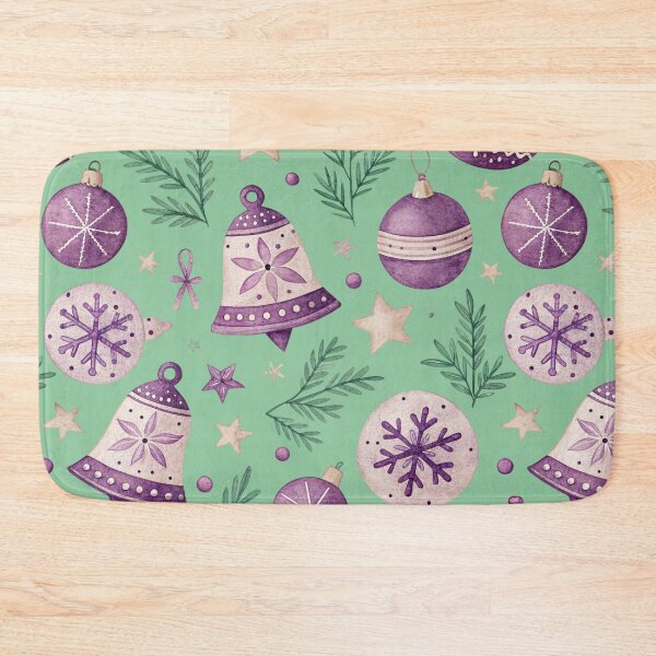 Item preview, Purple Christmas Bells and Ornaments Pattern" designed and sold by joycrysstudio.