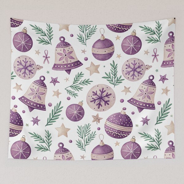Item preview, Purple Christmas Bells and Ornaments Pattern" designed and sold by joycrysstudio.