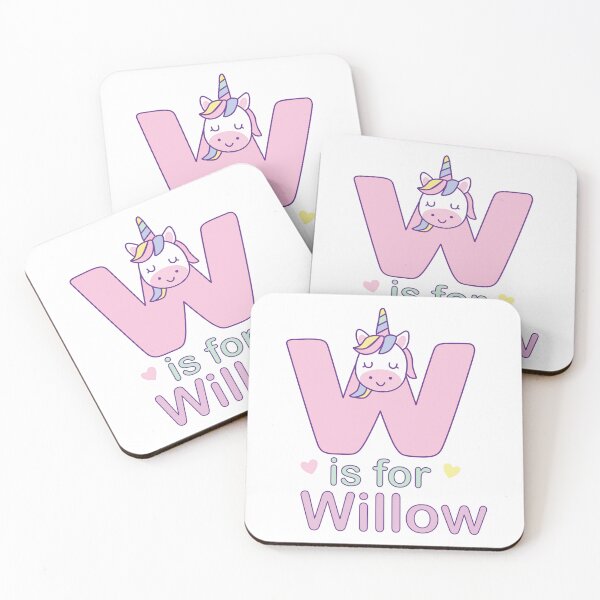 Item preview, W is for Willow - Personalized Unicorn Alphabet Art for Kids designed and sold by FilizDesigner.