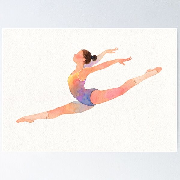 Item preview, Colorful Watercolor Gymnastic Girl Art Design designed and sold by MindWind.