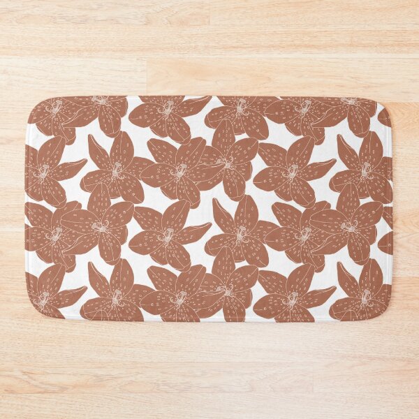 Item preview, Terracotta Burnt Sienna Floral Pattern A-Line Dress designed and sold by FestivityFinds.