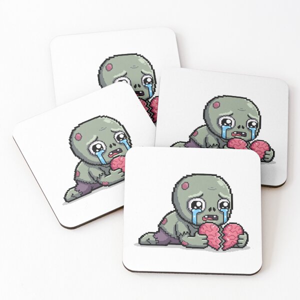 Item preview, Cute Heartbroken Zombie Sad Crying - Pixel Art Funny Cartoon designed and sold by Sredsub.