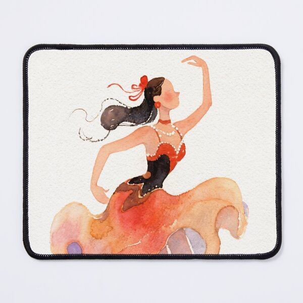 Item preview, Colorful Watercolor Flamenco Dancer Girl Art Design designed and sold by MindWind.