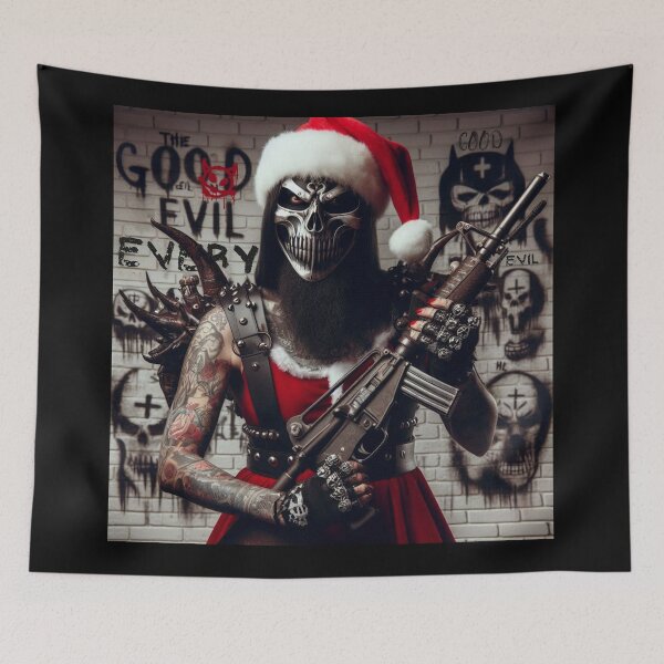 Artikelvorschau, Militantes Gothic-Weihnachtsmann-Totenkopfgewehr entworfen und verkauft von Voodoo Store Paranormal Collections.
