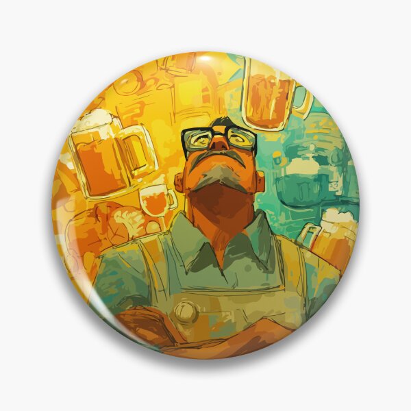 Item preview, Floral Bearded Man with Beer – Whimsical Botanical Fantasy designed and sold by Moss and Moon Studio.