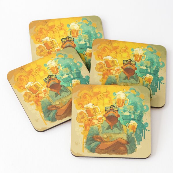 Item preview, Floral Bearded Man with Beer – Whimsical Botanical Fantasy designed and sold by Moss and Moon Studio.